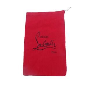 Christian Louboutin Dust Bag Small Drawstring Travel Storage Pouch Red 9x14
